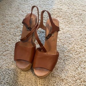 Super Cute Steve Madden Brown Cork Wedges